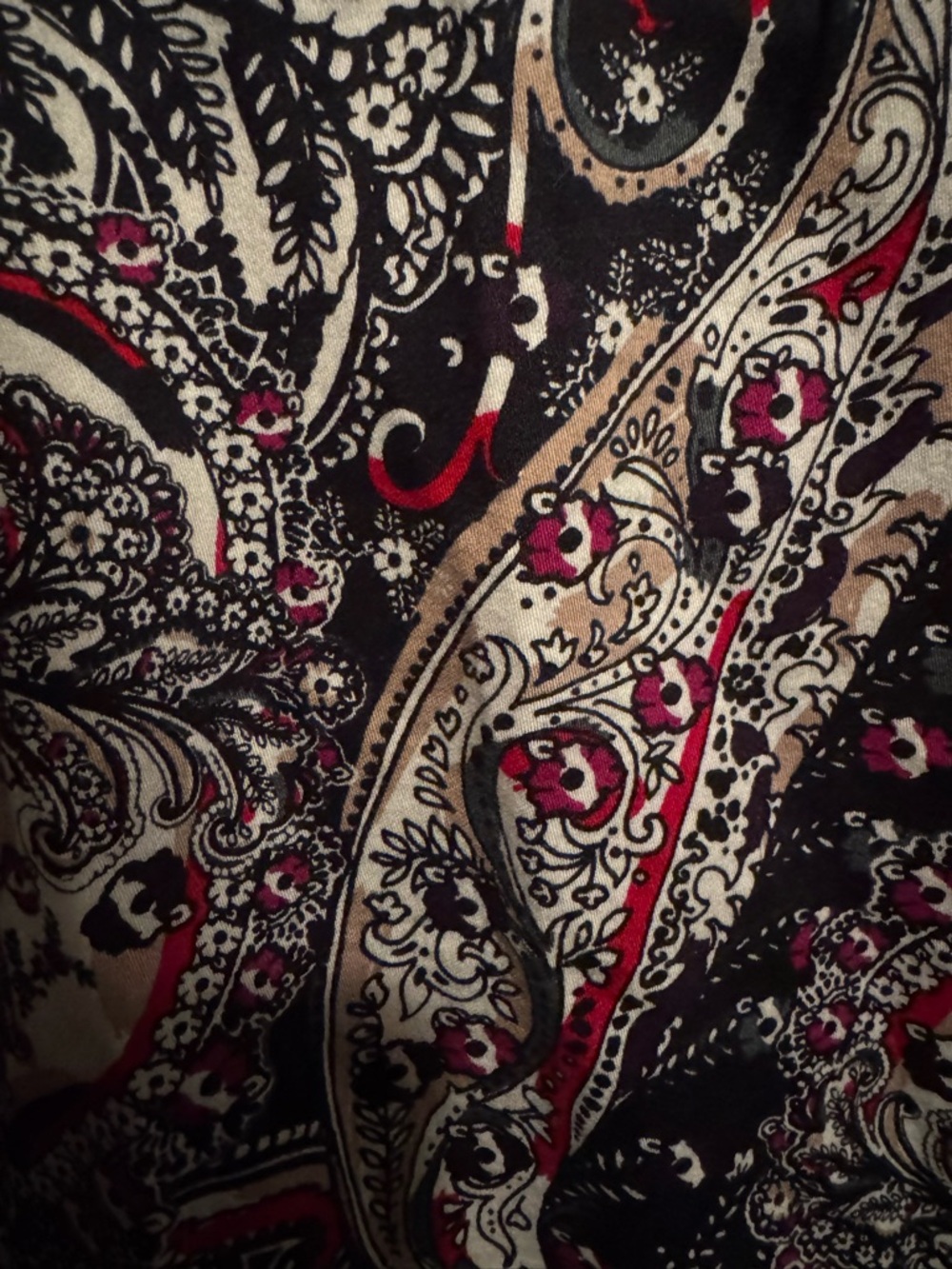 Chaps Women’s Paisley Button Up Shirt Size Large Long Sleeve 100% Cotton No Iron - Picture 6 of 7